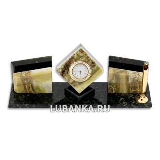 Настольный набор для руководителя «Куб» из камня